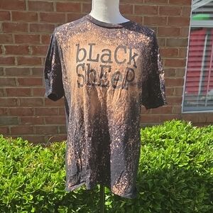 Cute Black Sheep Bleach Splattered Tee Size M